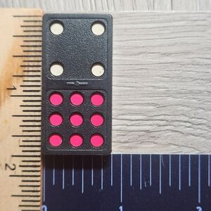 4:9 Vintage Whitman Replacement Domino Large Black Plastic Color Dots Dominoes